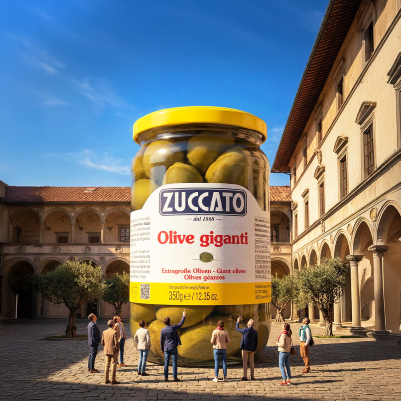 Packaging design AI generated Zuccato Olive Giganti – Studio Tamoni